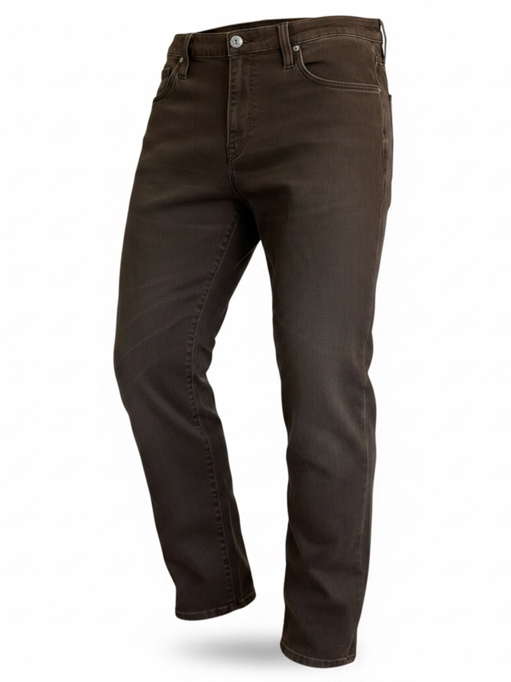 34 Heritage Confidence Relaxed Straight Mid-Rise High End Denim Brown 38